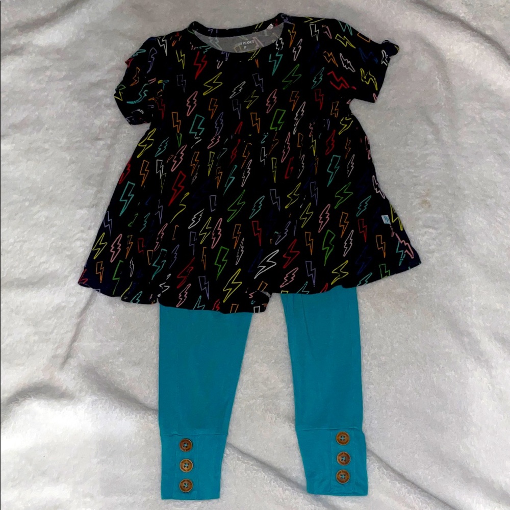 Posh peanut Zack peplum top and leggings set 2T